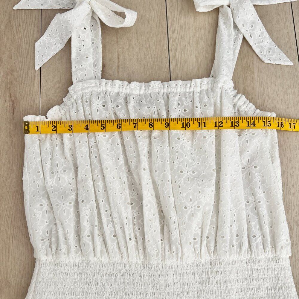 NWT Ramy Brook 100% Cotton Laurel White Eyelet Embroidered Retro Mini Dress XL - Picture 7 of 13